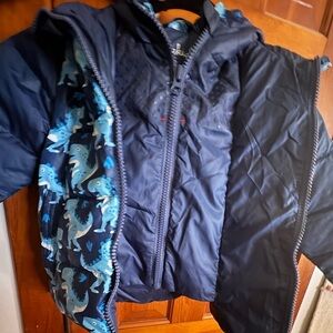 OneKid Navy Blue Dinosaur Jacket